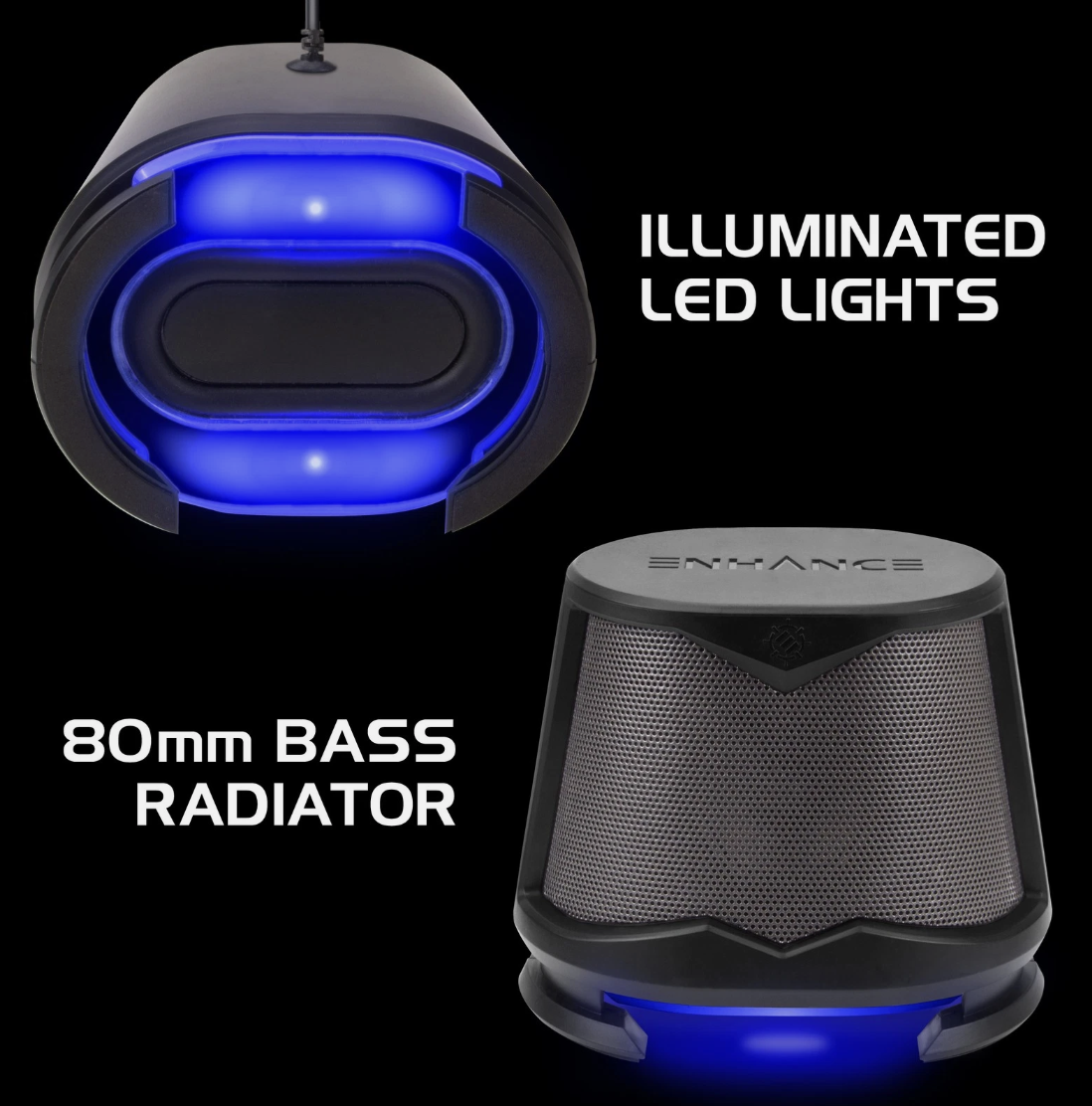 2.1 High Excursion Computer Speakers with Subwoofer & Blue LED - Gaming Speakers - Image 3