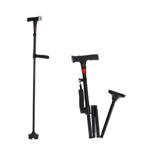 Foldable LED Walking Cane with SOS Alarm - Adjustable & Lightweight